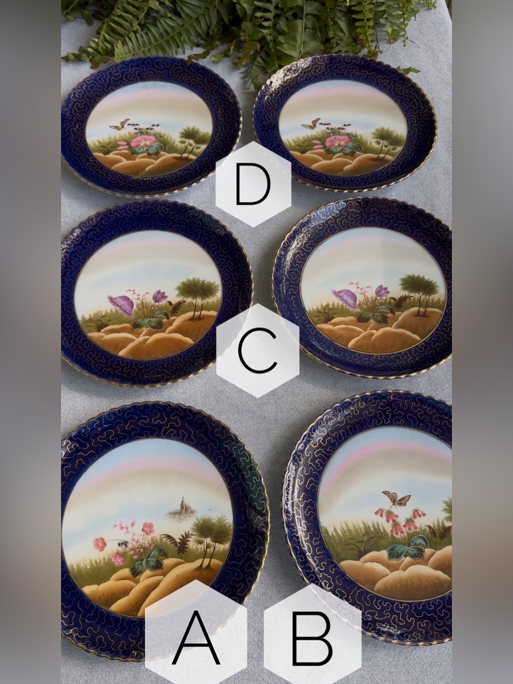 Antique Japanese Cloisonné Plate with Floral and Butterfly Design